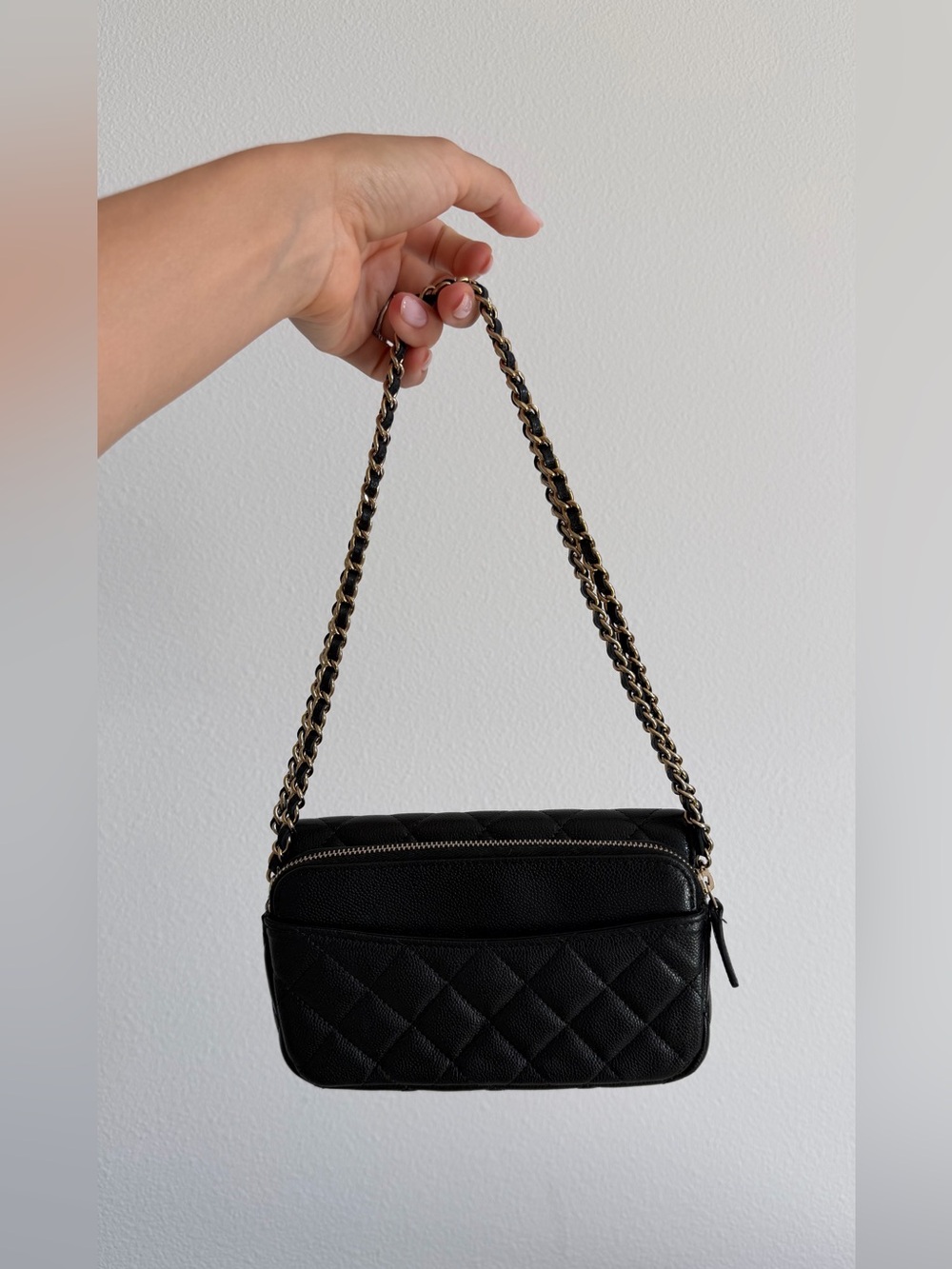 CHANEL Classic Flap Phone Holder with Chain Quilted Caviar - Picture 11 of 16